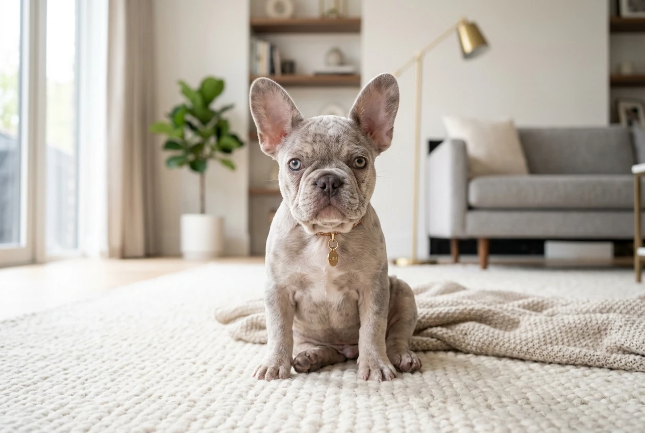 Bulldog Francés Lilac Merle: Guía de Genética Exótica, Cuidados del Manto Arlequín, Salud y Precios en Colombia 2026