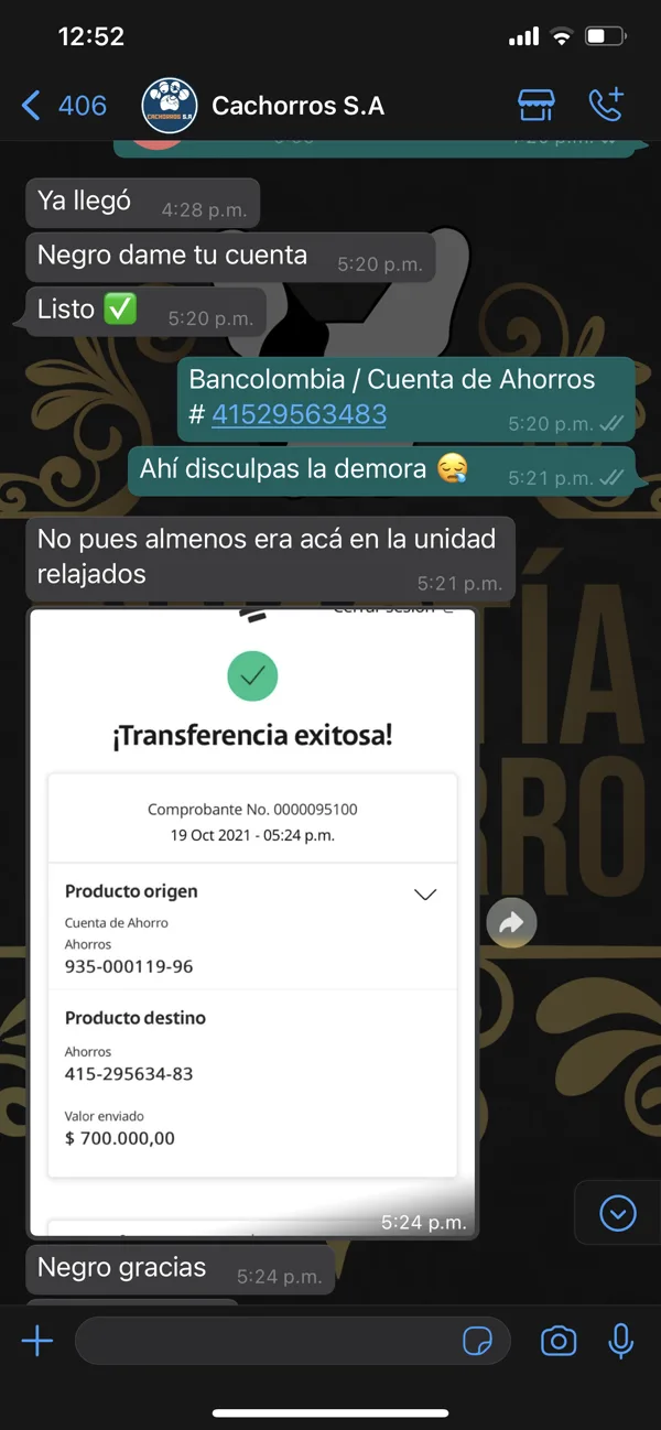 Comprobante de transferencia